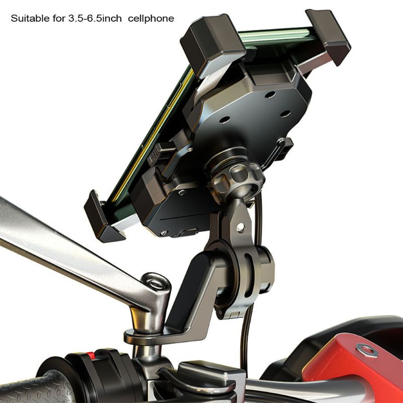 M11-A Motorcycle Wireless & QC3.0 USB Phone Mount Charger Qi 15W Handlebar Rear-View Mirror Cellphone Holder 360 Rotation for 3.5-6.5 Inch Smartphones M11-A Motorcycle Wireless & QC3.0 USB Phone Mount Charger Qi 15W Handlebar Rear-View Mirror Cellphone Holder 360 Rotation for 3.5-6.5 Inch Smartphones